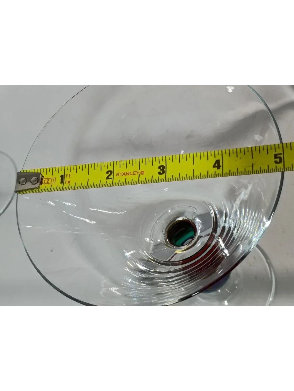 VTG Set of 4 Pier 1 Stain Glass Hand Painted Stem Martini Margarita Glasses